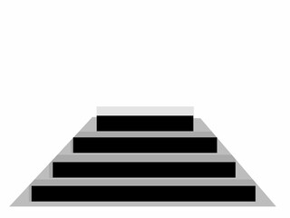 Hand drawn black stairs on white background. Illustration of a ladder rising upwards.