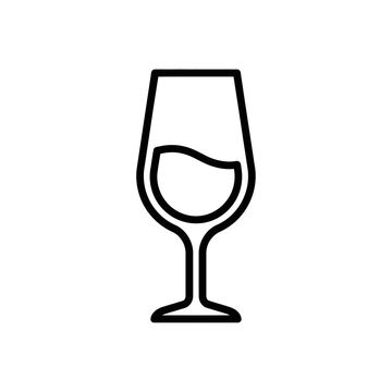 Simple Elegant Wine Glass Icon for Beverage and Drink Concepts