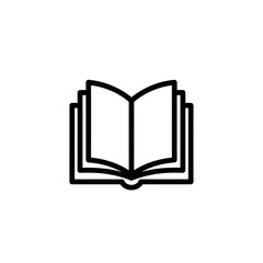 Open Book Icon, Flat Design Illustration for Reading and Education Concepts
