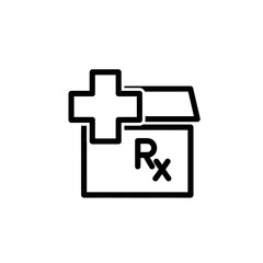 Fototapeta premium Pharmacy Medicine Prescription Icon for Healthcare and Medical Supplies