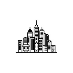 Fototapeta premium Stylized Sketch of a Modern City Skyline with High-Rise Buildings