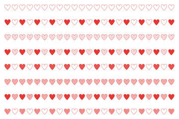 ライン　素材　ハート　赤