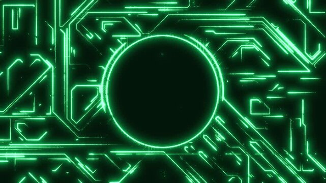 Retro-Futuristic pixelate Monitor. Retro CCTV or VHS pixel Wireframe. 80s, 90s Retro futurism, Retro wave cyberpunk. Digital Data moving on Circuit Board and CPU loop backgrounds. Computer Processing.