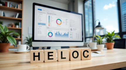 Obraz premium HELOC home equity line of credit for homeowners, revolving borrowing for renovation cash needs and debt consolidation, clear message about draw limit APR changes and repayment planning