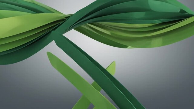 Green Leaves Twisting in Motion.