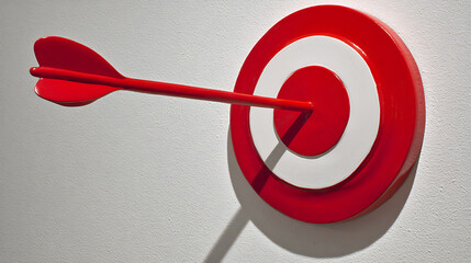 A red target with a red arrow pointing to it
