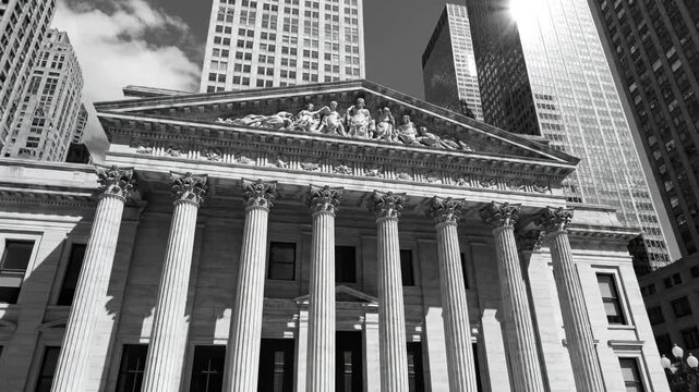 Classical building facade with columns
