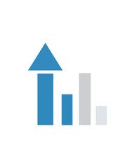 Fototapeta premium Blue Graph with Arrow Upward Trend.
