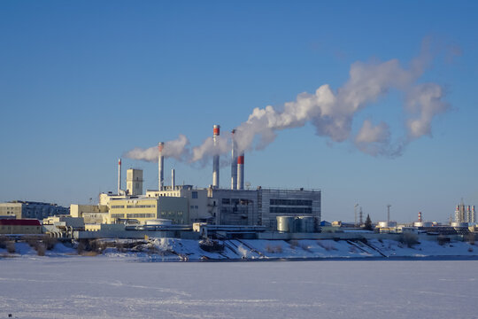 An industrial plant in Yakutsk in winter