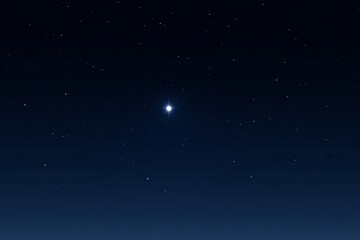 Obraz premium Bright Star in Deep Blue Night Sky Minimalist