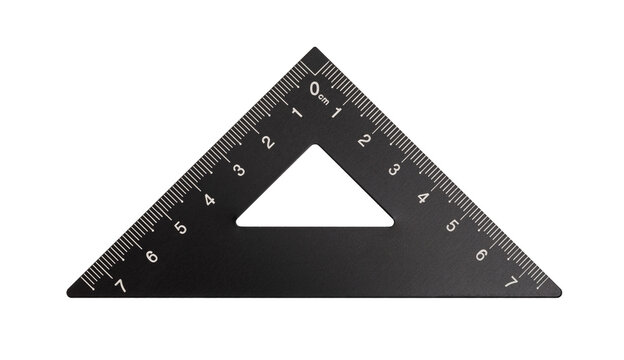 Black triangle set square drafting tool for geometry
