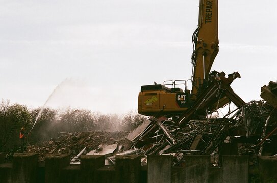 Demolition of the central telecommunications building in Prague