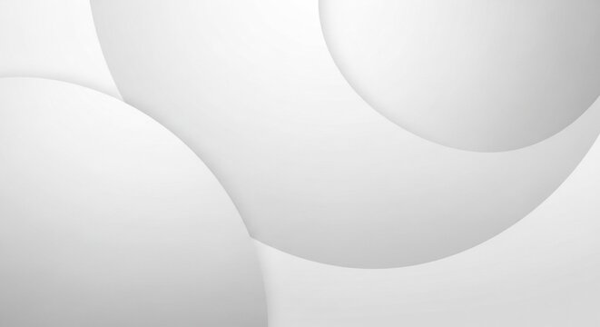 White spheres with soft shadows and subtle gradient.