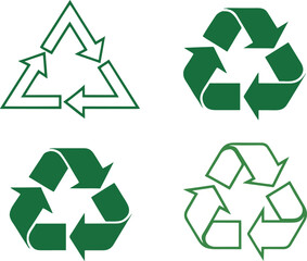 Obraz premium Recycle Symbol SVG Set – Green Recycling Icons, Eco-Friendly Clipart & Sustainability Arrow Vector