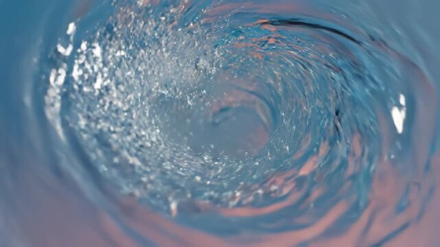 Swirling water vortex