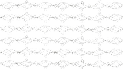 Delicate abstract pattern consists of multiple rows of thin wavy white lines intertwined to create a soft and elegant texture.
