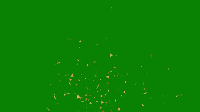 Colorful, realistic confetti party popper explosion blast isolated on transparent background with green screen alpha matte channel for seamless CGI compositing and cinematic celebration projects in 4K