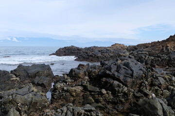 rocky coast of the sea
