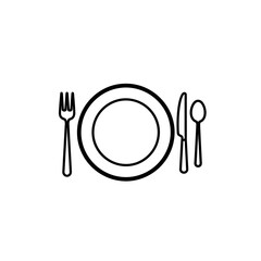 Elegant Dining Table Setting with Plate Fork Knife and Spoon for Fine Cuisine