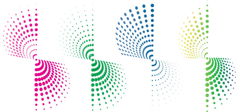 Vibrant Colorful Halftone Pattern Set - Gradient Dots Texture for Modern Graphic Design