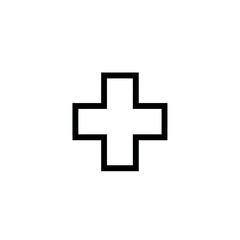 Fototapeta premium Minimalist Cross Icon for Medical or Healthcare Applications