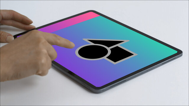 Tablet 56 Swipe Left Double &ndash; Modern Touchscreen Screen Presentation, Animated Device Showcase, Website and App UI UX Interface Display, Professional Digital Template