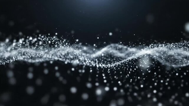 Calm ambient floating particles with soft white glow, meditative abstract background
