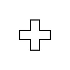 Obraz premium Minimalist Medical Cross Icon for Healthcare and Emergency Services