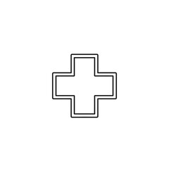 Obraz premium Minimalist Medical Cross Icon for Healthcare and Emergency Services