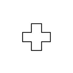Fototapeta premium Minimalist Medical Cross Icon for Healthcare and First Aid Symbols