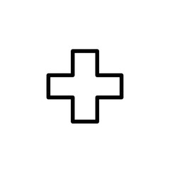 Obraz premium Minimalist Medical Cross Icon for Healthcare and Medical Services