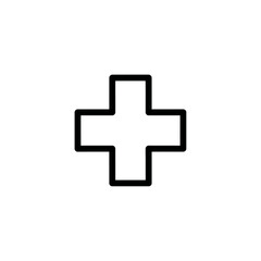 Obraz premium Minimalist Medical Cross Icon for Healthcare and Medical Services