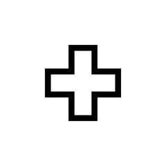 Obraz premium Minimalist Medical Cross Icon Representing Healthcare and Medical Services