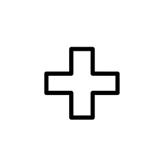 Obraz premium Minimalist Medical Cross Icon Symbolizing Healthcare and Medical Assistance