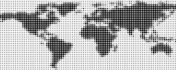 Halftone world map abstract dot pattern background black. Creating gradient effect on light background pattern. © Ikmaul