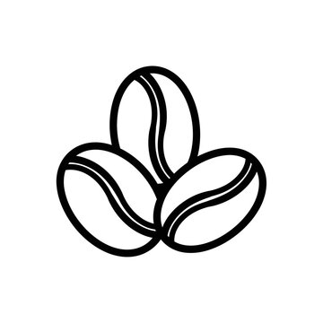 Minimalist Line Drawing of Coffee Beans for Culinary and Beverage Themes