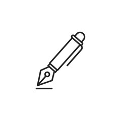Minimalist Line Drawing of a Fountain Pen for Creative and Artistic Design
