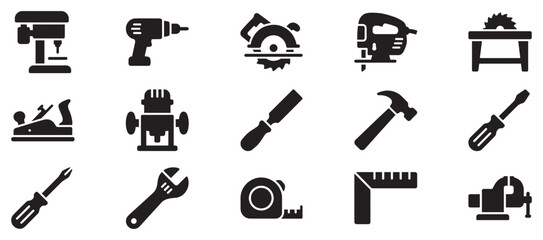 Fototapeta premium Various carpentry and construction tools are essential for building, repair, and woodworking projects, showcasing a wide range of equipment.