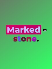 Fototapeta premium Gradient green background with colorful text Marked as stone a concept of permanence and weight