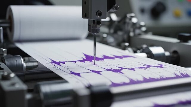 Machine recording graph on paper