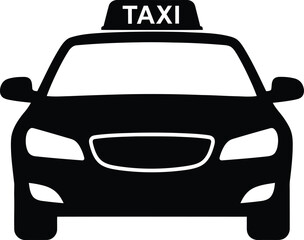 Black Taxi Car Silhouette Isolated on White © Azan