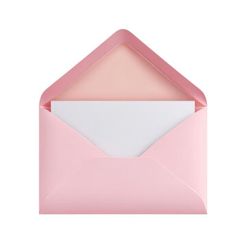 Rosey Envelope Reveal: The anticipation mounts as a delicate rose-colored envelope opens to reveal a pristine white card, symbolizing the beginning of communication and connection. 