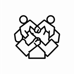 Obraz premium Stylized teamwork concept with hands shaking in unity