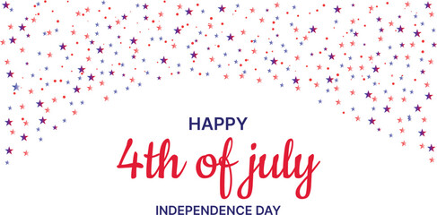 Happy 4th of july with stars and text