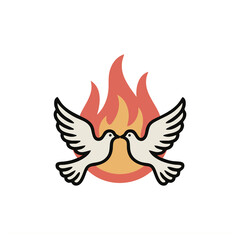 Fototapeta premium Pentecost Sunday Holy Spirit Dove Vector
