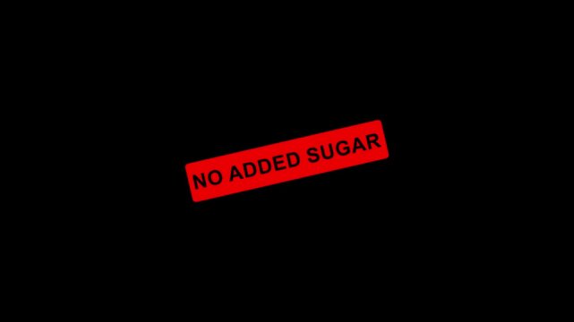 No Added Sugar Stamp Effect Text Animation
