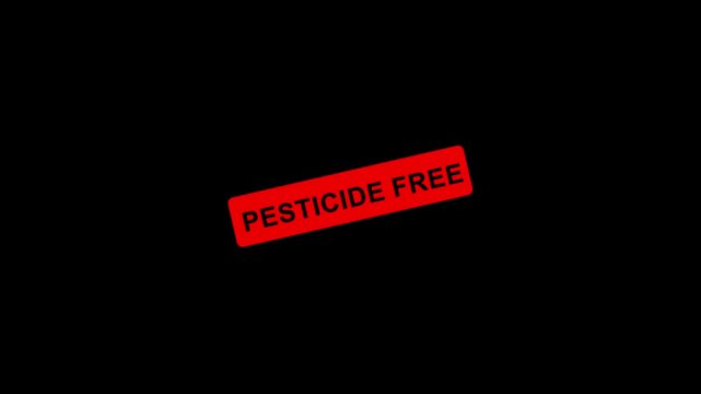 Pesticide Free Stamp Effect Text Animation