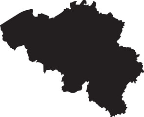 Obraz premium Black silhouette map of Belgium a simple vector graphic for travel and geography concepts isolated on a white background
