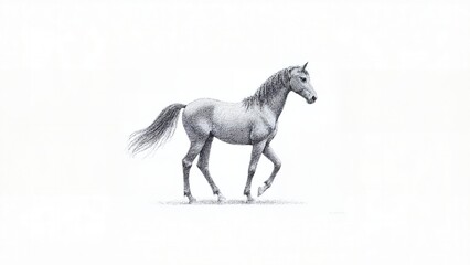 Fototapeta premium Detailed Equine Pencil Drawing with Natural Anatomical Form