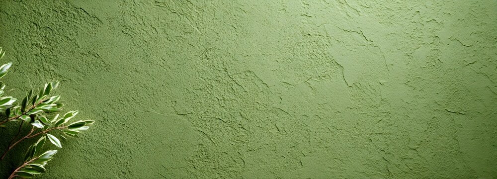 Texture and Tenderness: A close-up view reveals a textured wall, with a gentle touch of leafy greens on the edge, creating a sense of natural artistry and calming ambiance.